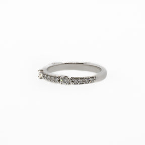 Unique 14K White Gold Diamond Eternity Stackable Band