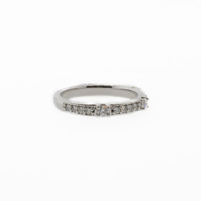Unique 14K White Gold Diamond Eternity Stackable Band