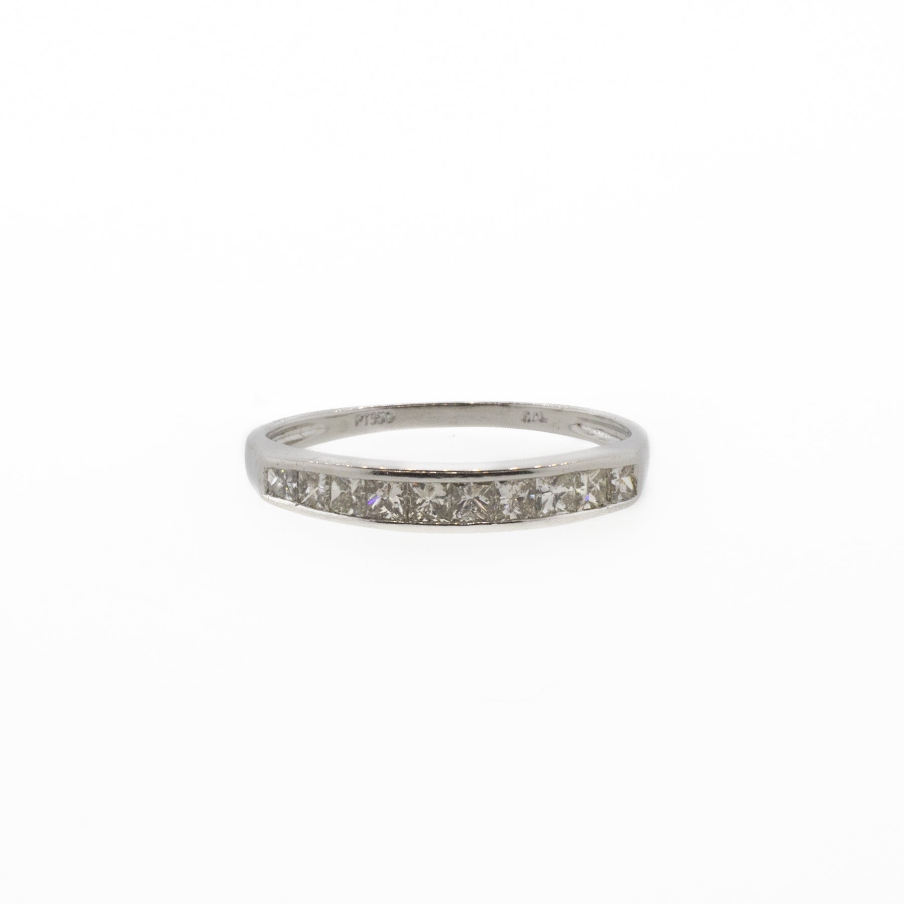 Platinum Princess-Cut Diamond Wedding Band