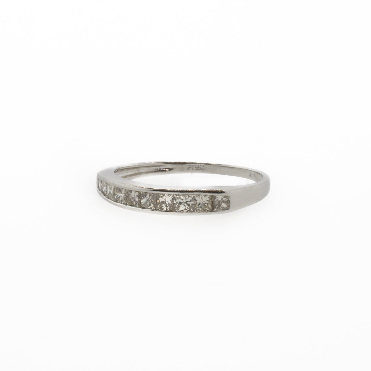 Platinum Princess-Cut Diamond Wedding Band