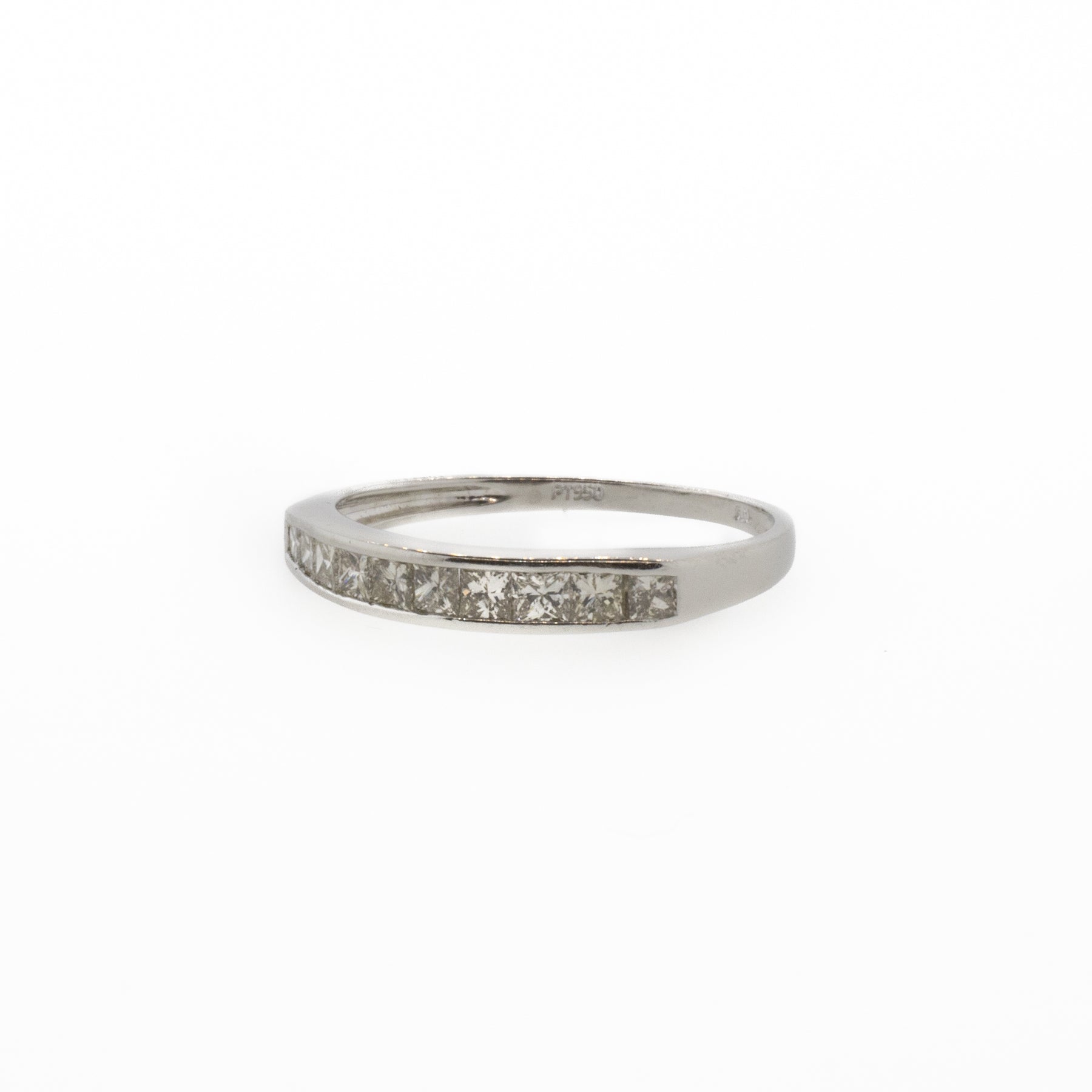 Platinum Princess-Cut Diamond Wedding Band