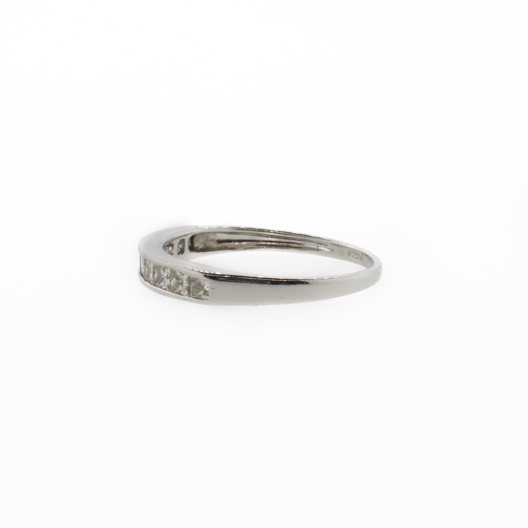 Platinum Princess-Cut Diamond Wedding Band