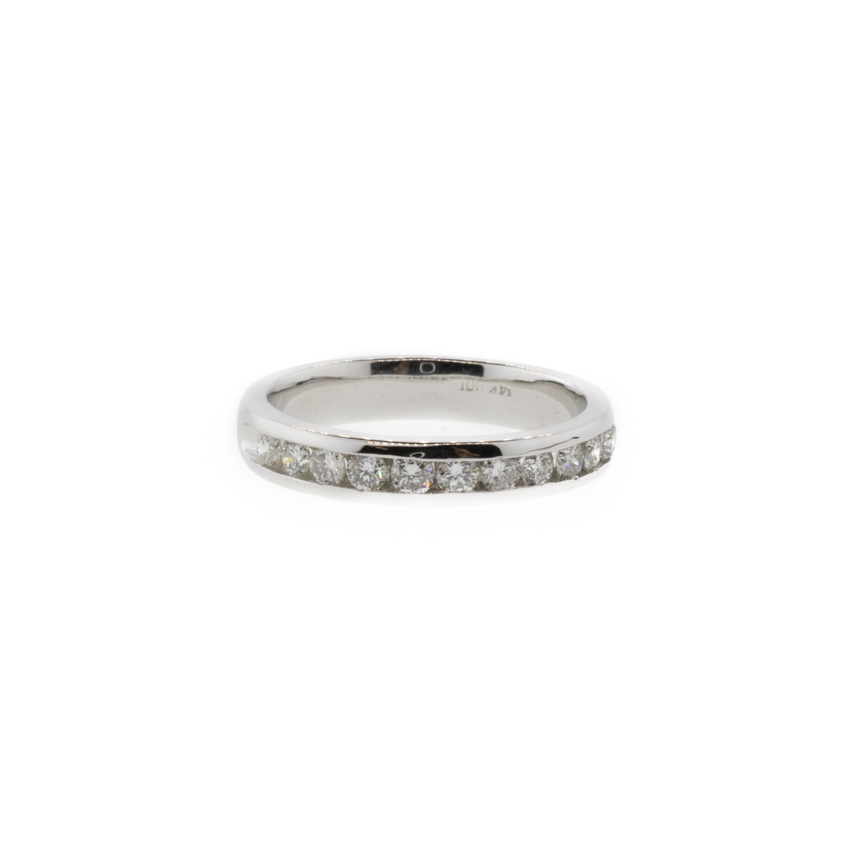 14K White Gold Diamond Channel Anniversary Band