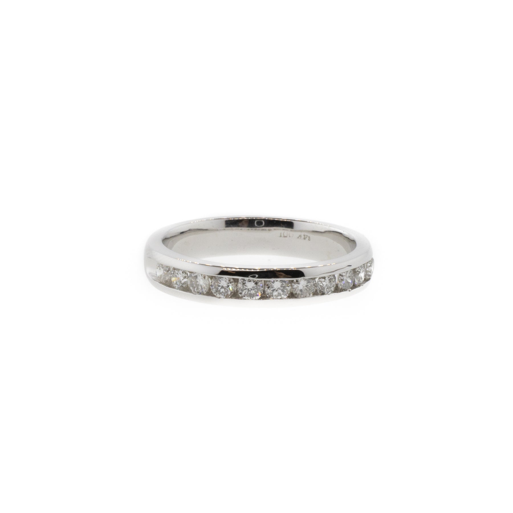 14K White Gold Diamond Channel Anniversary Band