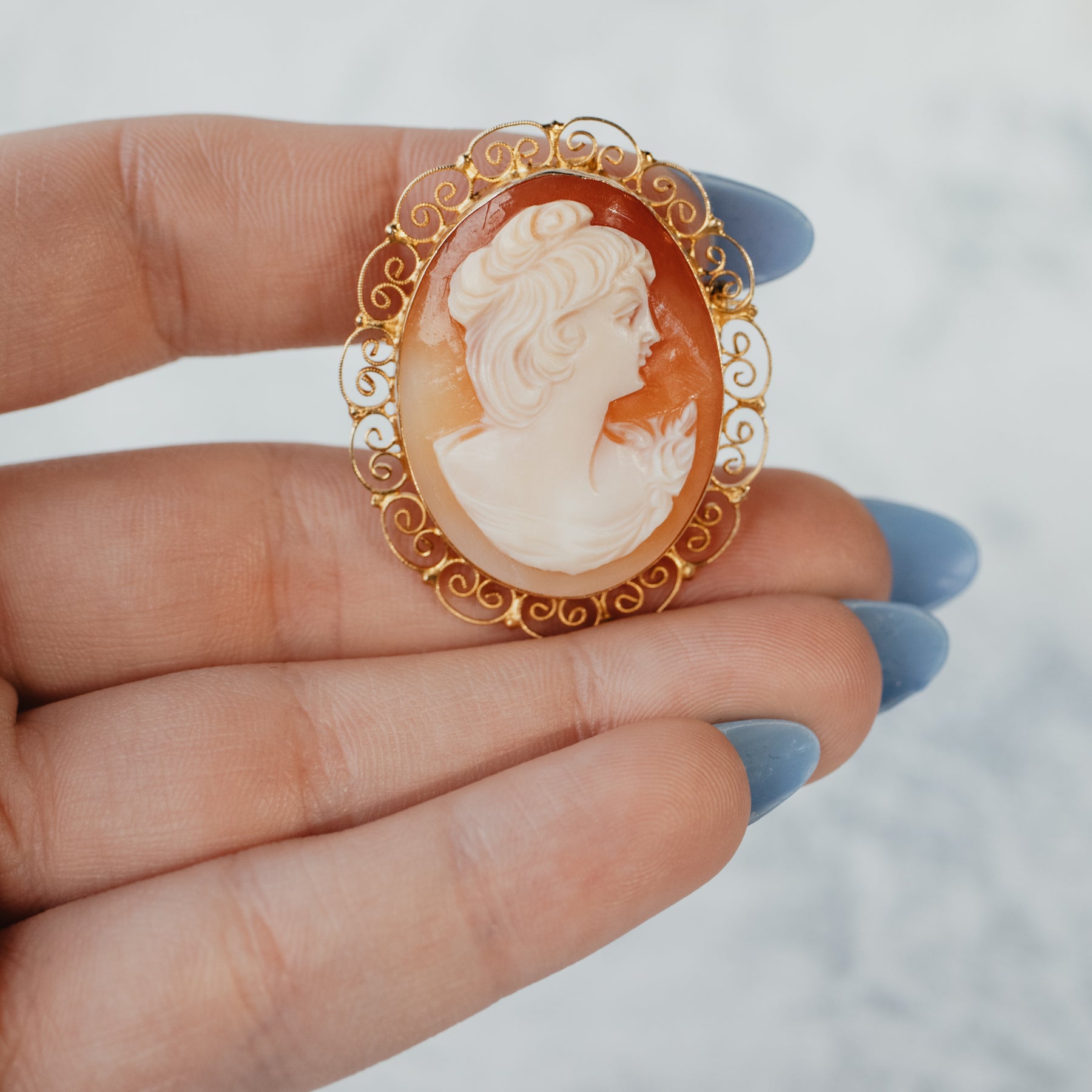 Convertible Shell Cameo Pendant & Brooch