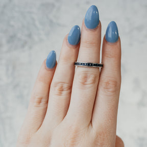 Princess-Cut Blue Sapphire Eternity Band