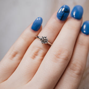 Triple Certified Solitaire White Gold Diamond Ring