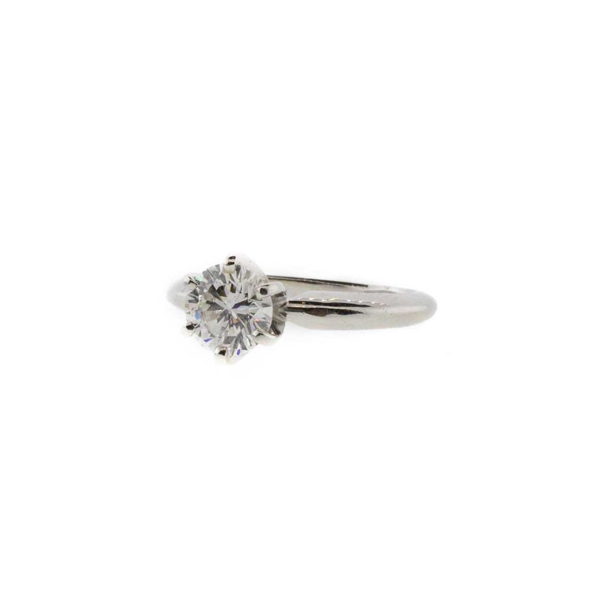 Triple Certified Solitaire White Gold Diamond Ring