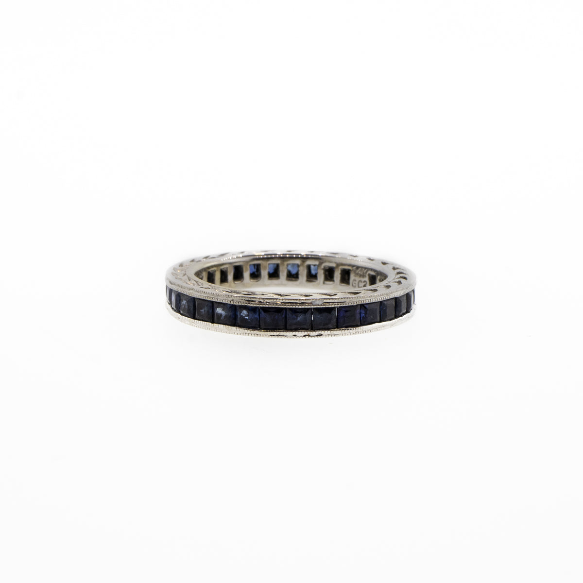 Princess-Cut Blue Sapphire Eternity Band