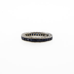 Princess-Cut Blue Sapphire Eternity Band