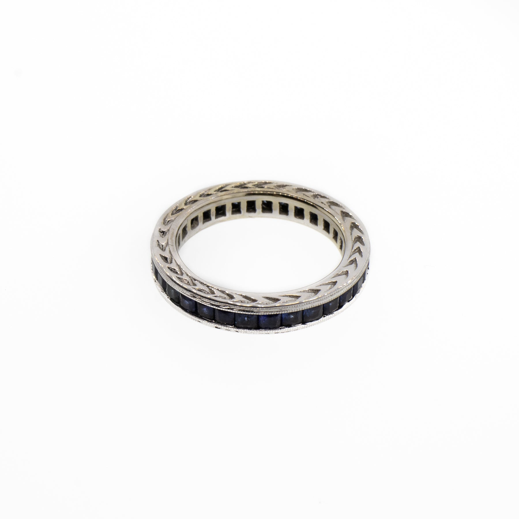 Princess-Cut Blue Sapphire Eternity Band
