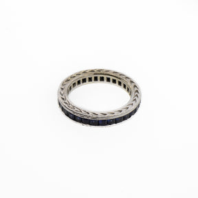 Princess-Cut Blue Sapphire Eternity Band