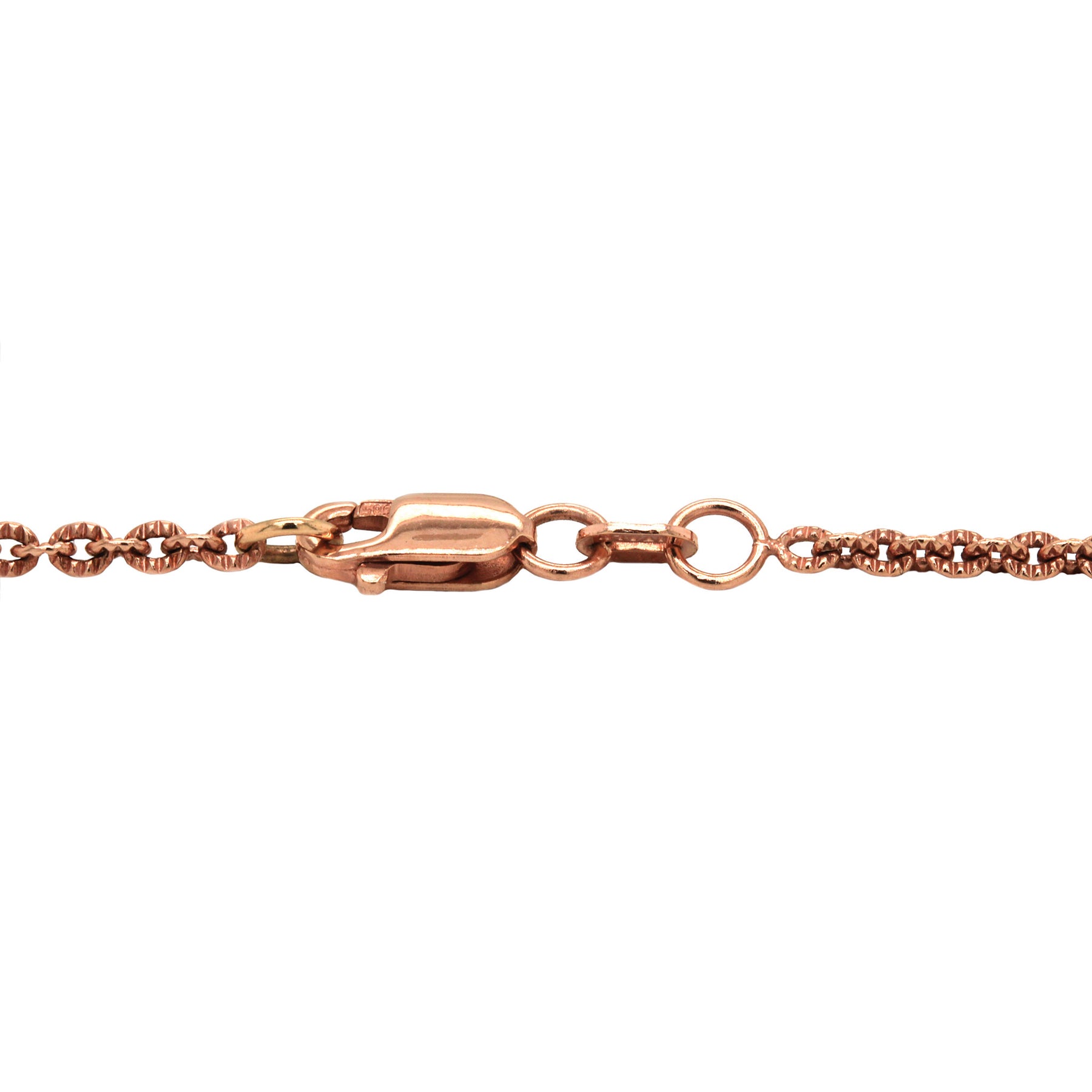 -Fancy Ridged Rose Gold Cable Chain