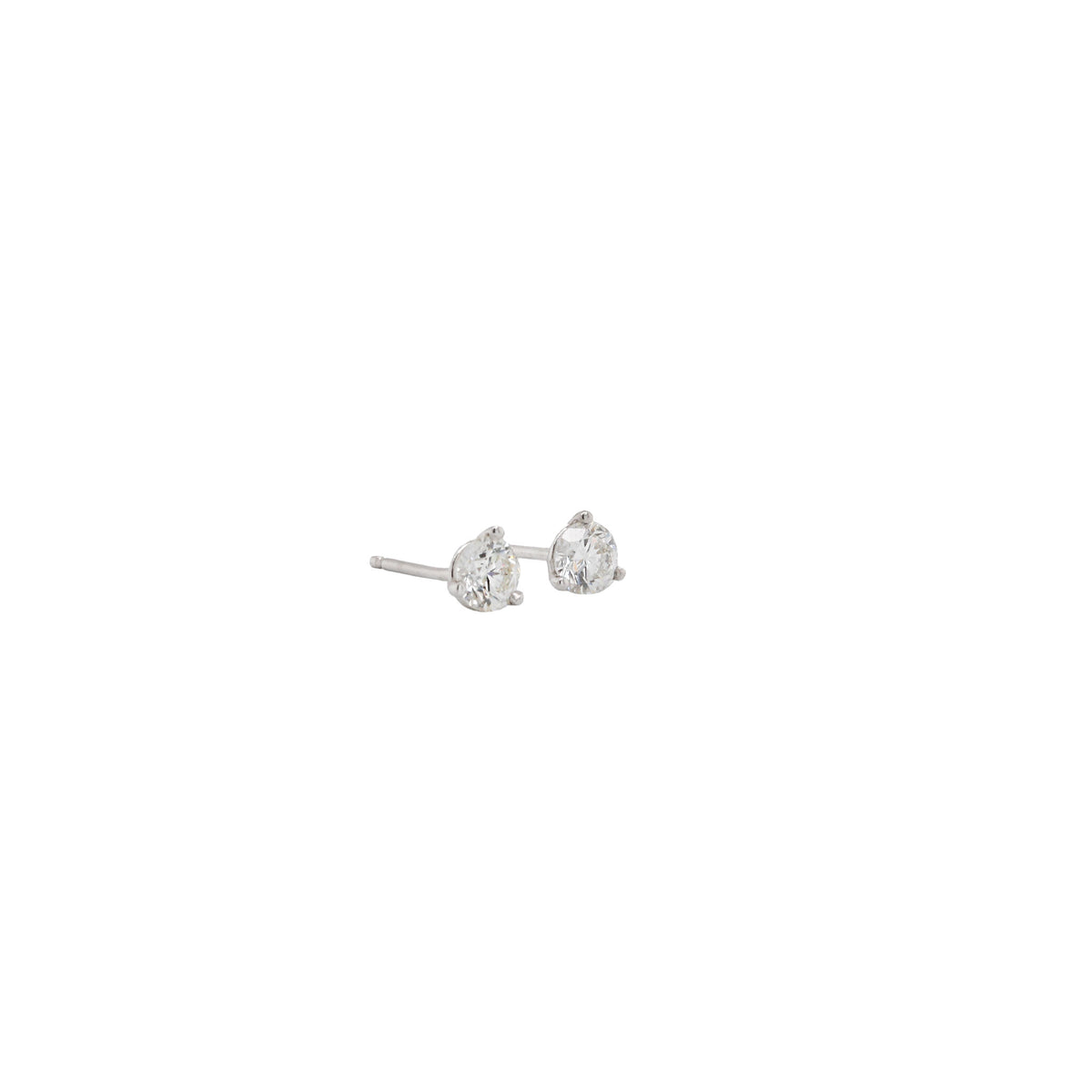 Martini Style Diamond & White Gold Stud Earrings