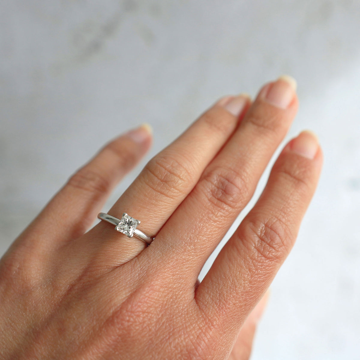 Princess Cut Diamond Platinum Solitaire Ring