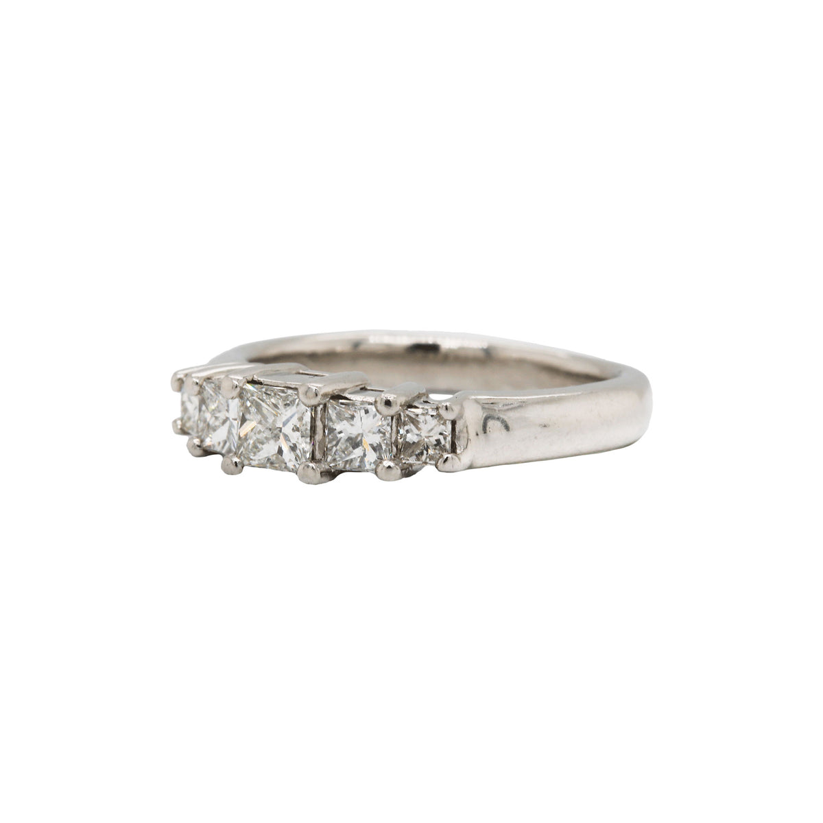 Princess-Cut Tiered Five Stone Diamond Ring