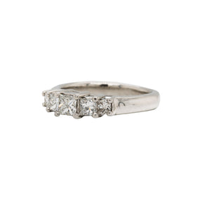 Princess-Cut Tiered Five Stone Diamond Ring
