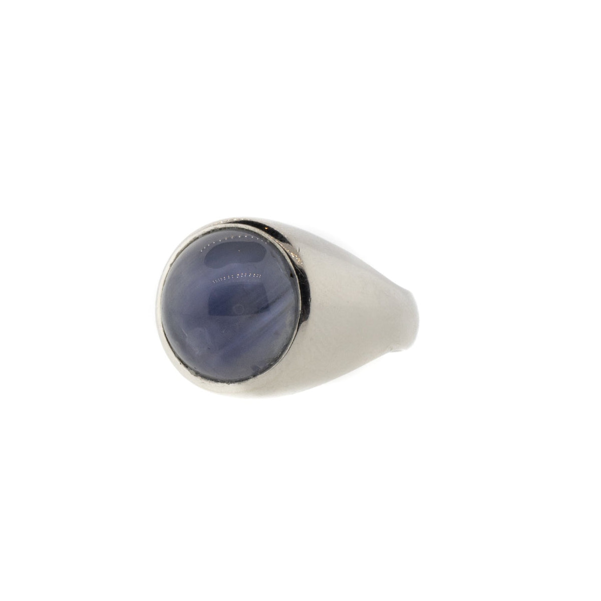 Natural Blue Star Sapphire Platinum Ring
