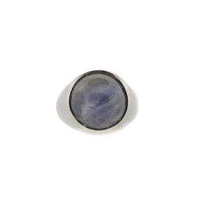 Natural Blue Star Sapphire Platinum Ring
