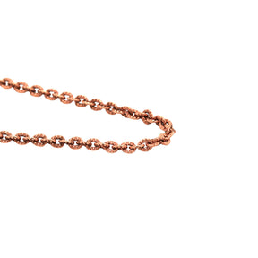 -Fancy Ridged Rose Gold Cable Chain