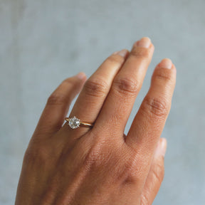 Old European Cut Diamond Solitaire Yellow & White Gold Ring