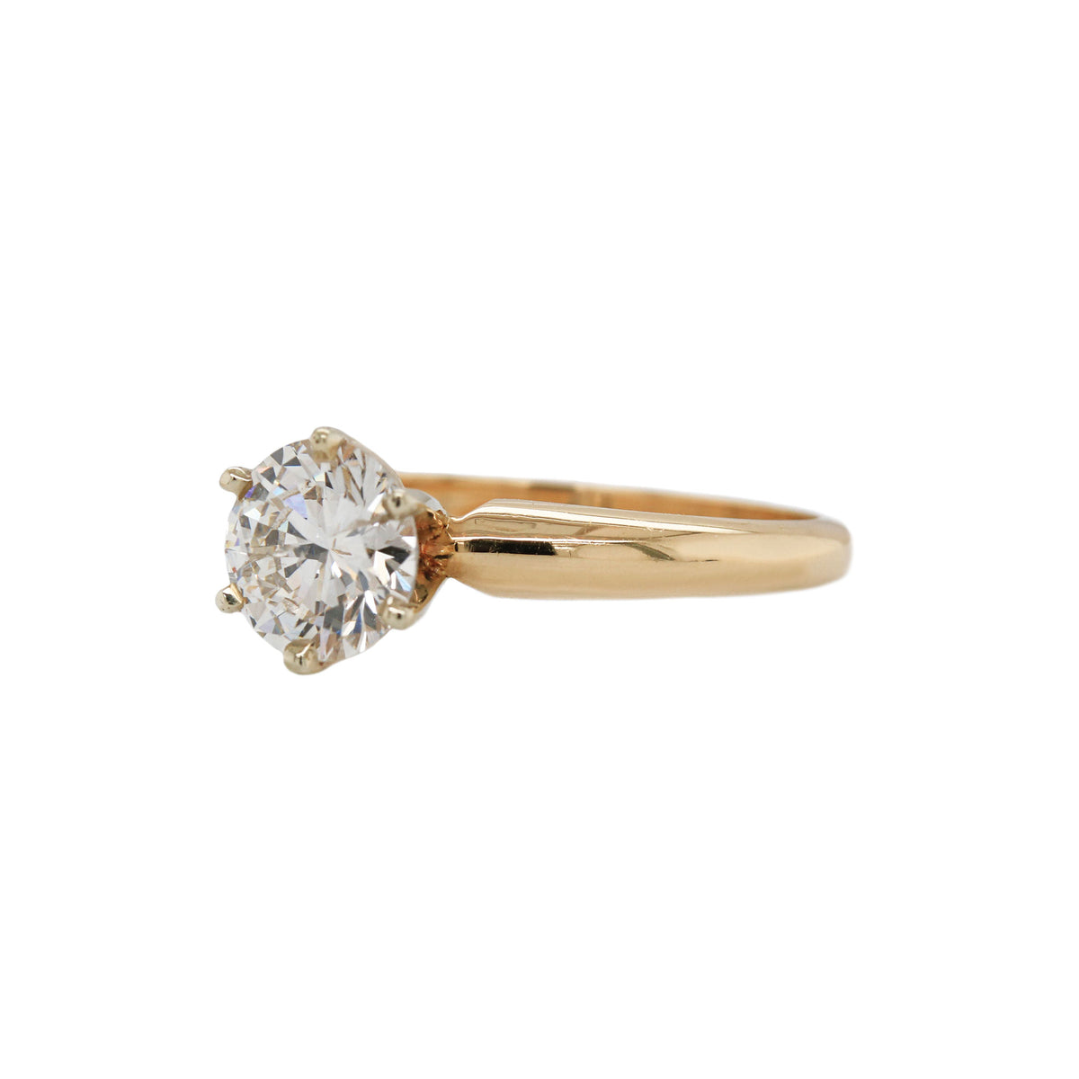 Six-Prong Round Brilliant Diamond Ring