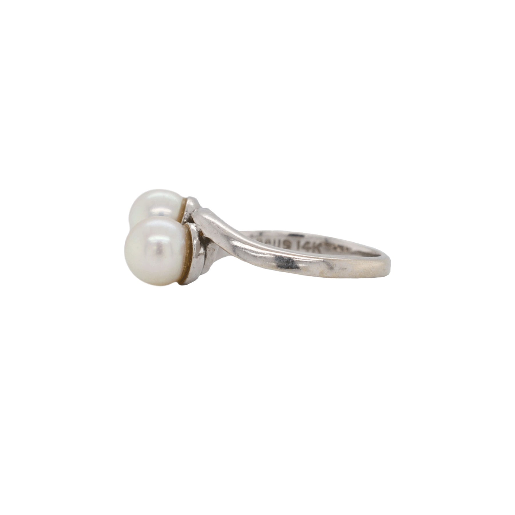 Freshwater Cultured Pearl Toi et Moi Bypass Ring