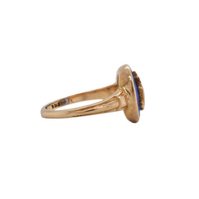 Oval Lab Sapphire Vintage Fraternity 10k Ring