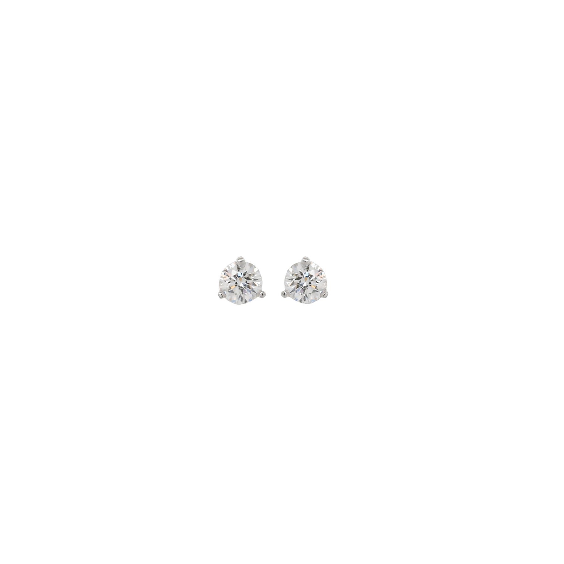 Martini Style Diamond & White Gold Stud Earrings