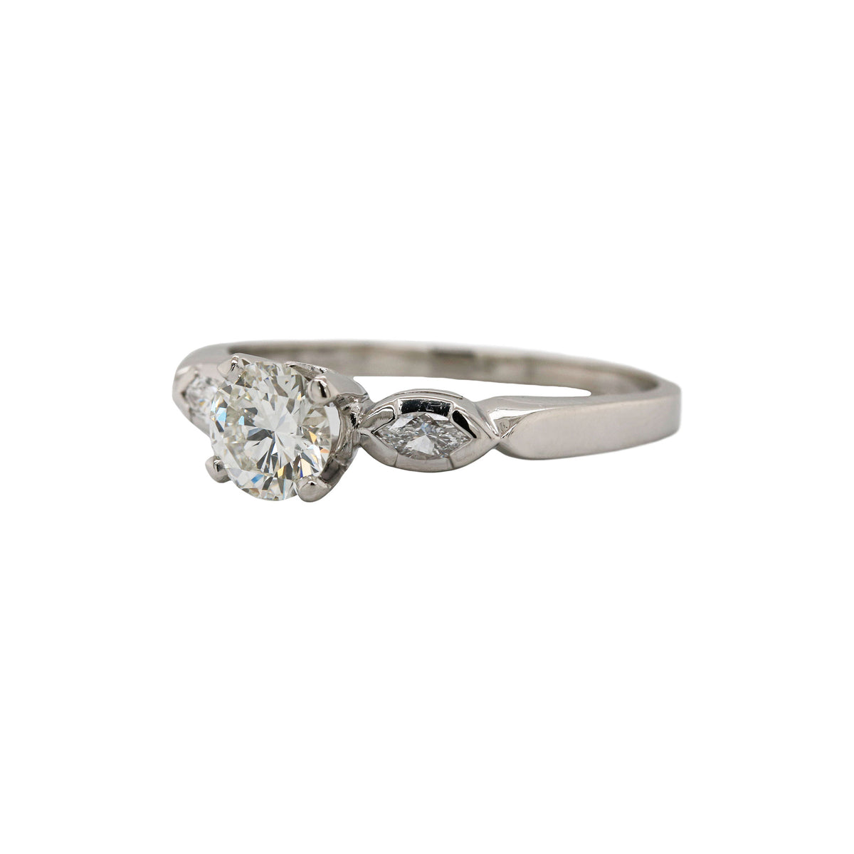 Classic Platinum Three Stone Engagement Ring