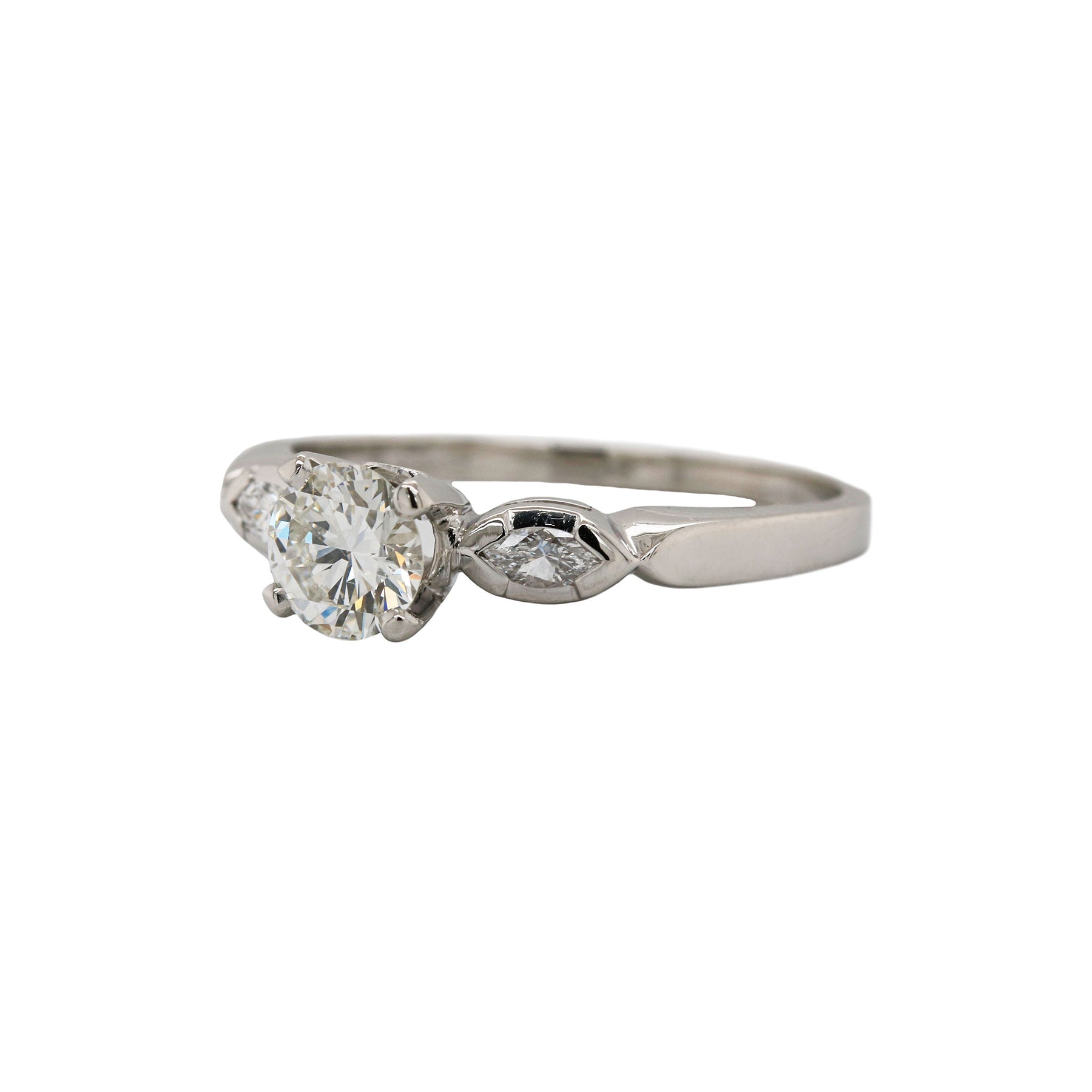 Classic Platinum Three Stone Engagement Ring