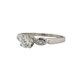 Classic Platinum Three Stone Engagement Ring