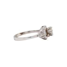 Mid-Century White Gold Old European Cut Diamond Ring
