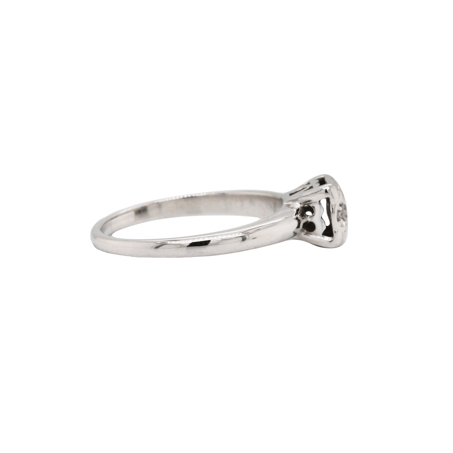 Mid-Century Illusion Diamond Solitaire Ring