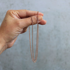 -Fancy Ridged Rose Gold Cable Chain