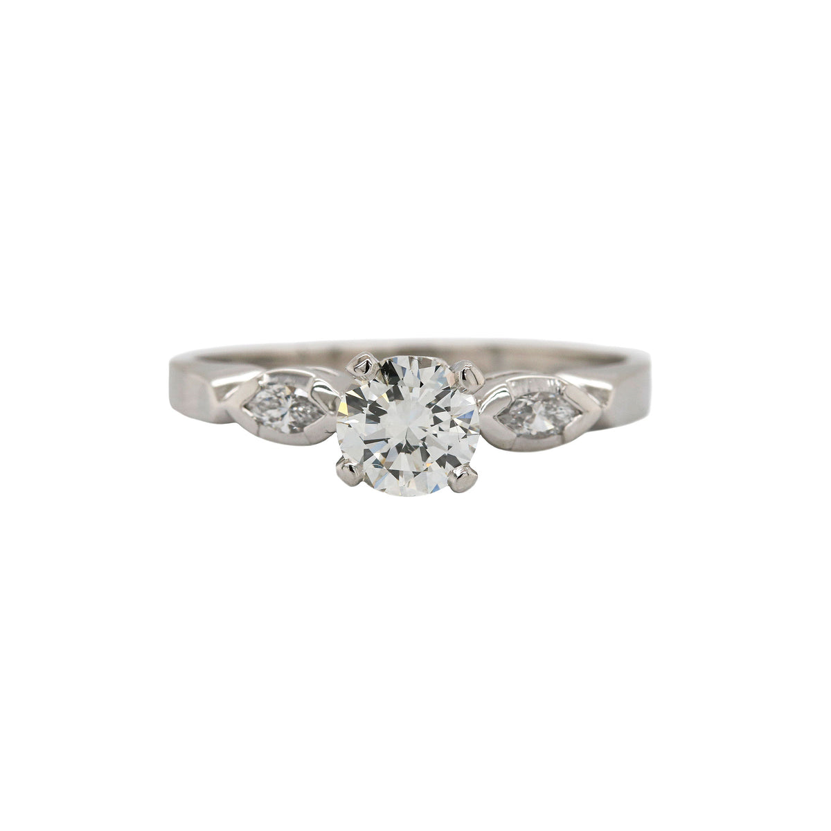 Classic Platinum Three Stone Engagement Ring