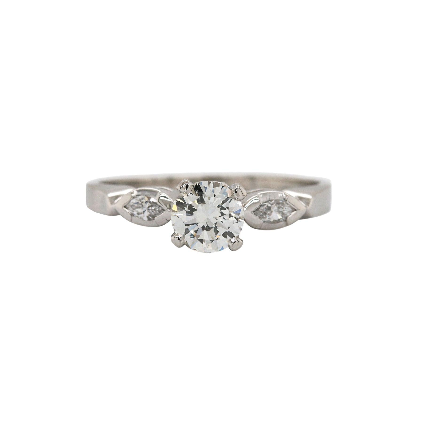 Classic Platinum Three Stone Engagement Ring