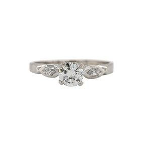 Classic Platinum Three Stone Engagement Ring